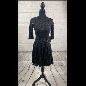 Unique vintage black bat dress
